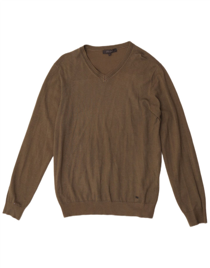 Liu Jo Herre V-hals sweater Stor Khaki Viscose