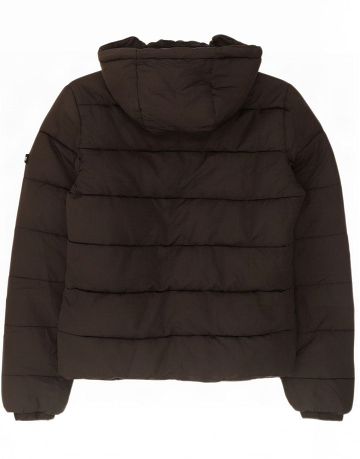 Superdry Polstret hættejakke til kvinder UK 14 Stor sort polyester