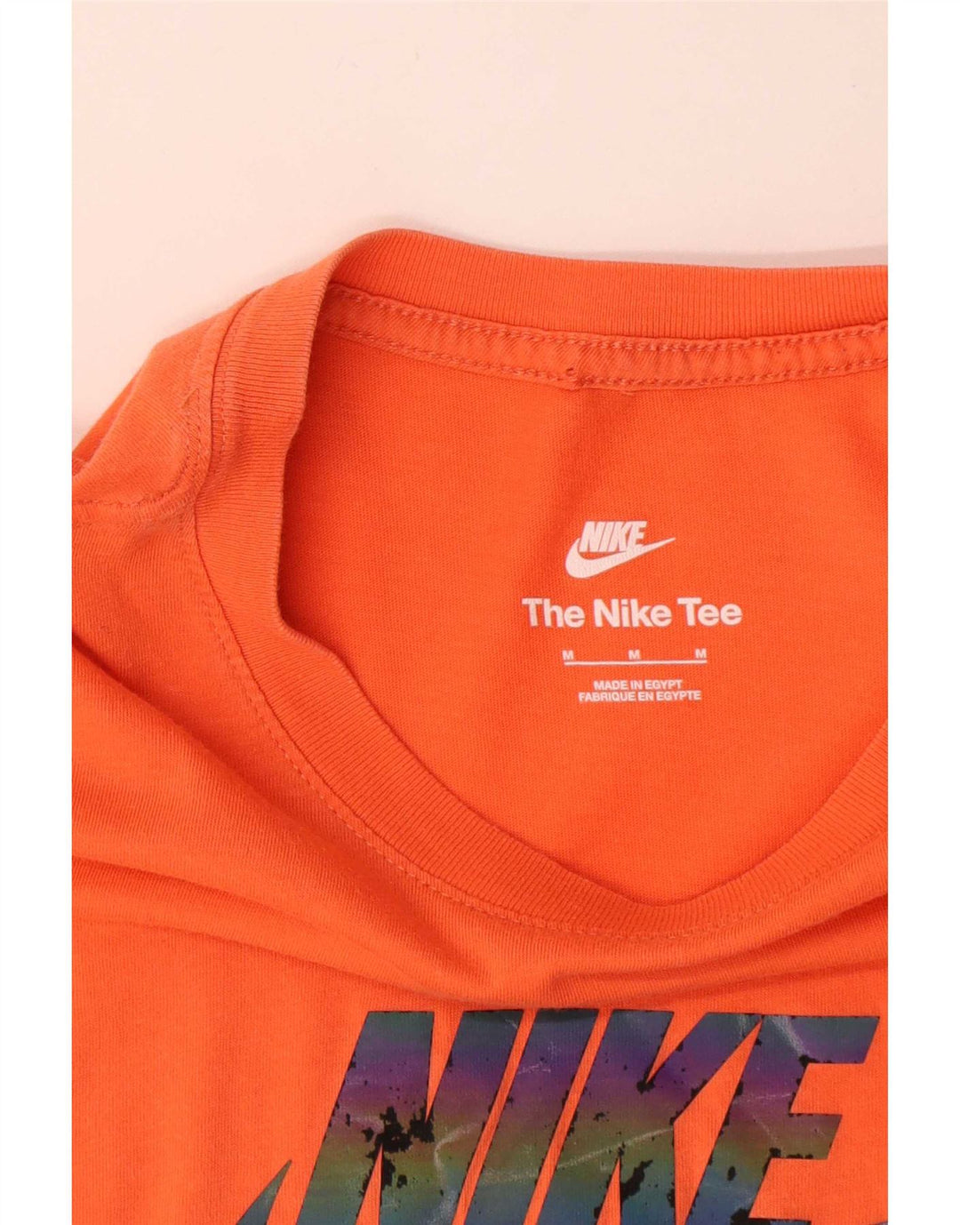 Nike grafisk t-shirt til mænd, medium orange bomuld