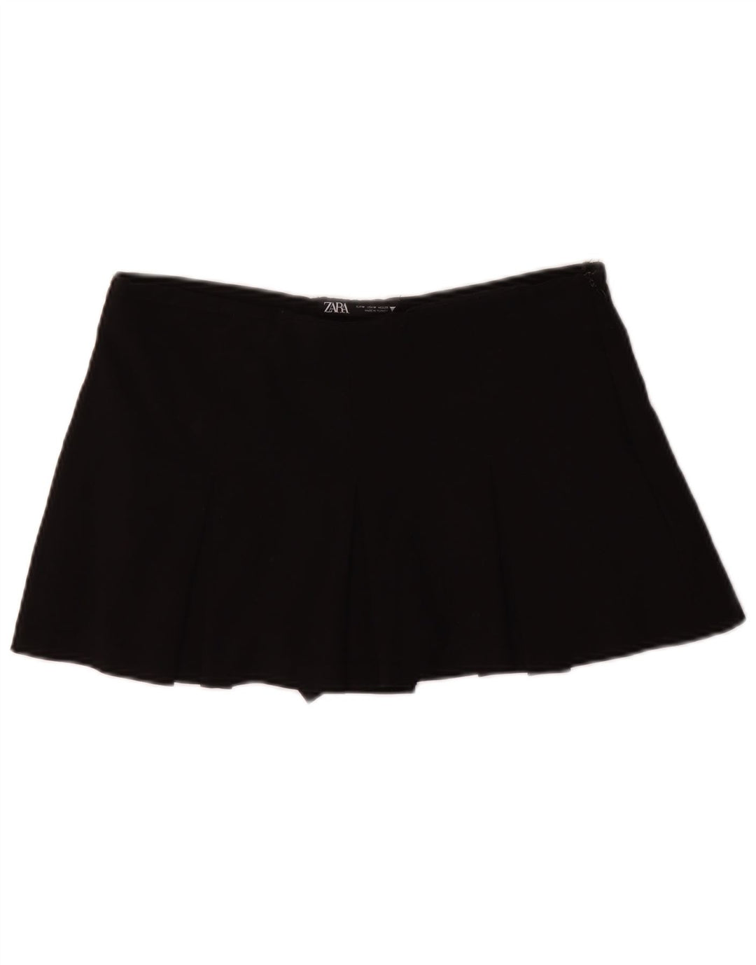 Zara Dame Mini Plisseret Nederdel Medium W28 Sort