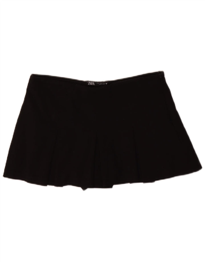 Zara Dame Mini Plisseret Nederdel Medium W28 Sort