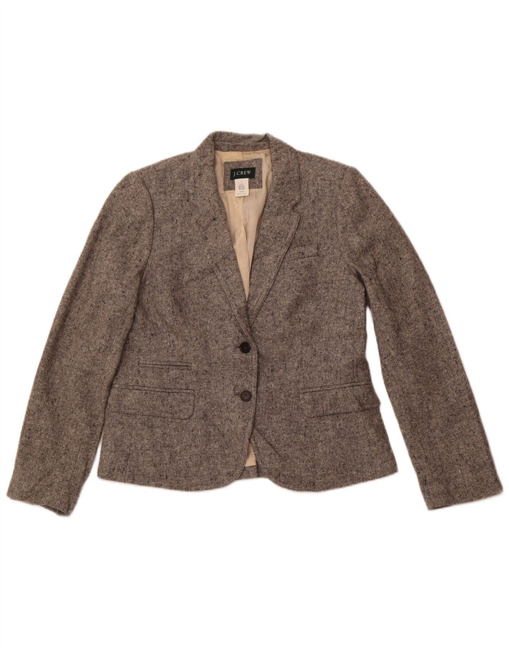 J. CREW Dame 2-knaps blazerjakke US 8 Medium Grey Flecked Wool