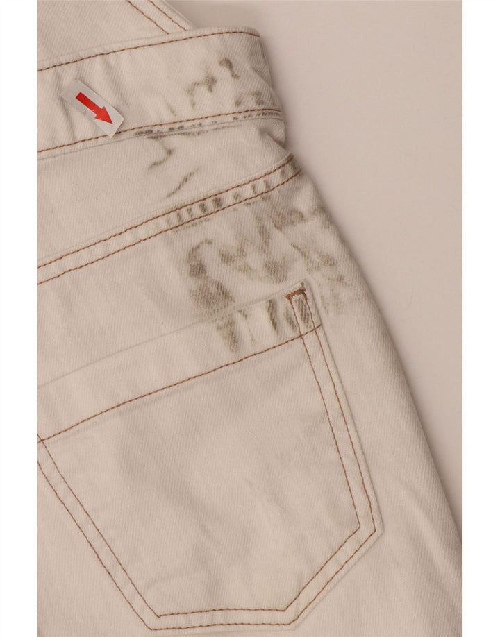 White Stuff Dame Dungarees Shorts UK 8 Small W30 White Bomuld