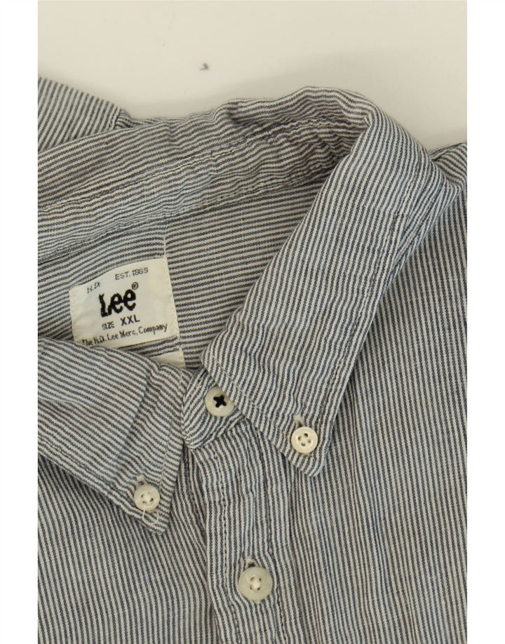 LEE Mens Shirt 2XL Grey Pinstripe Cotton Vintage Lee and Second-Hand Lee from Messina Hembry 