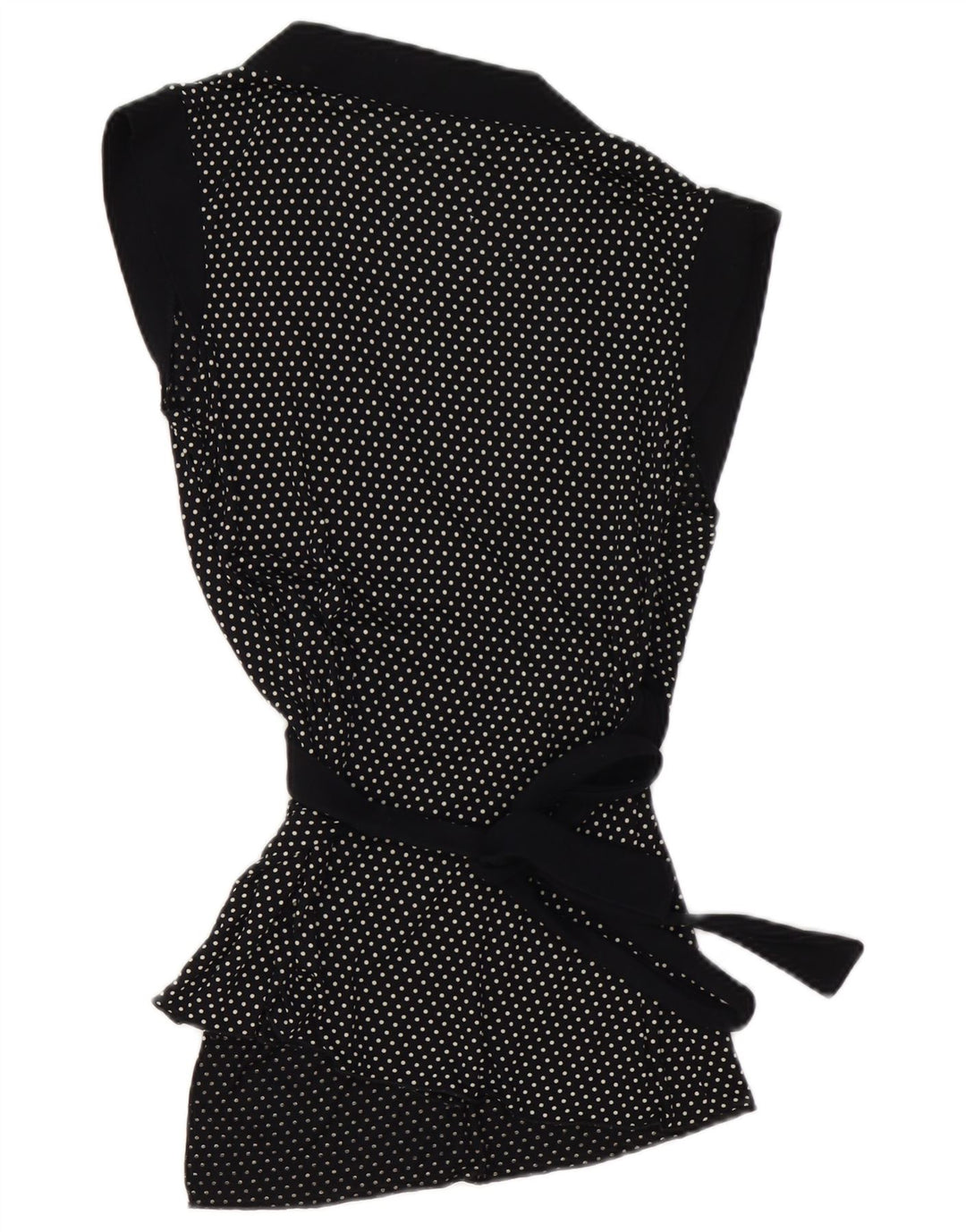 KOOKAI Womens Wrap Ærmeløs Cardigan Top US 3 Small Black Polka Dot