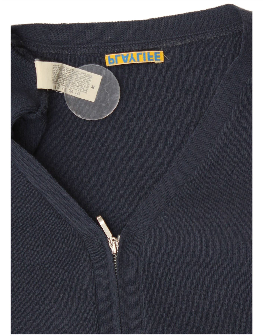 Playlife Womens Crop Cardigan Sweater UK 12 Medium Navy Blue Polyamid