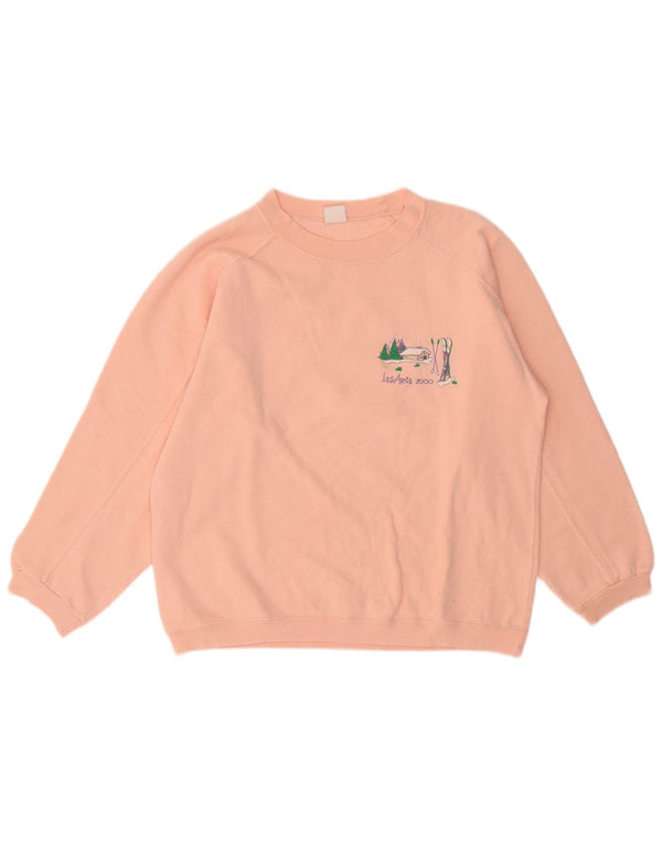 Vintage Dame Sweatshirt Jumper UK 14 Medium Pink