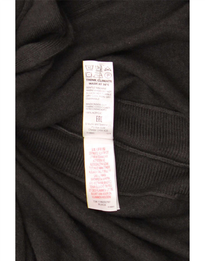 Marks & Spencer Dame Longline Cardigan Sweater UK 14 Medium Black