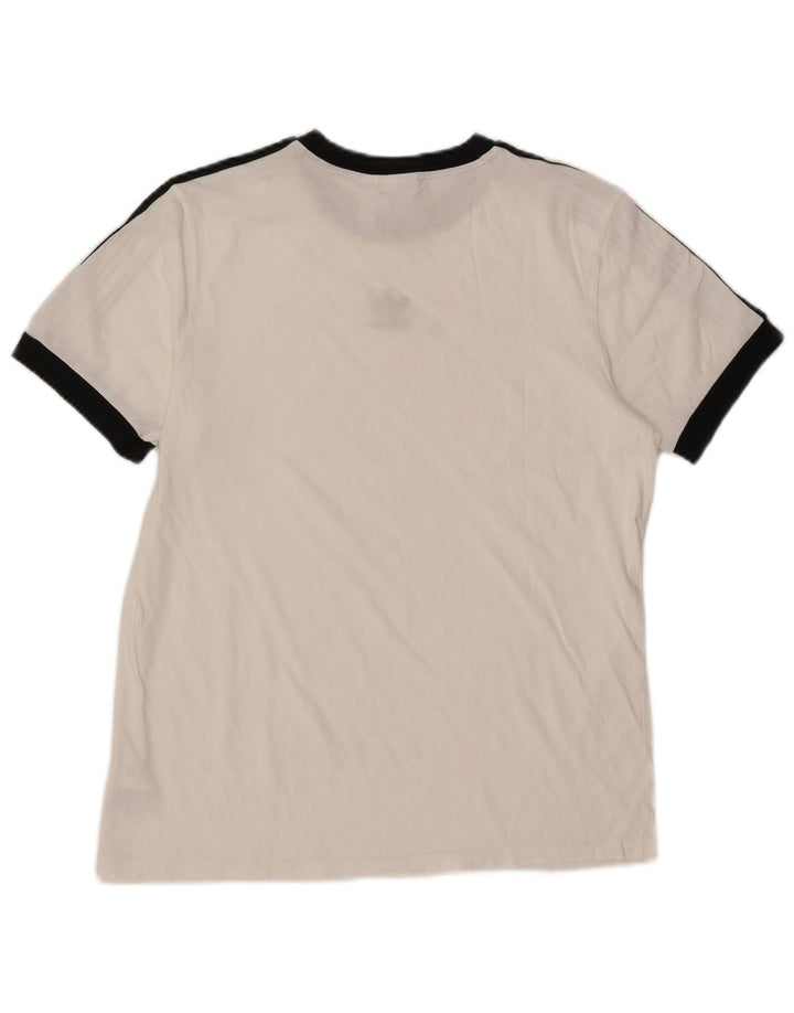 Adidas Dame T-Shirt Top UK 12 Medium Hvid Bomuld