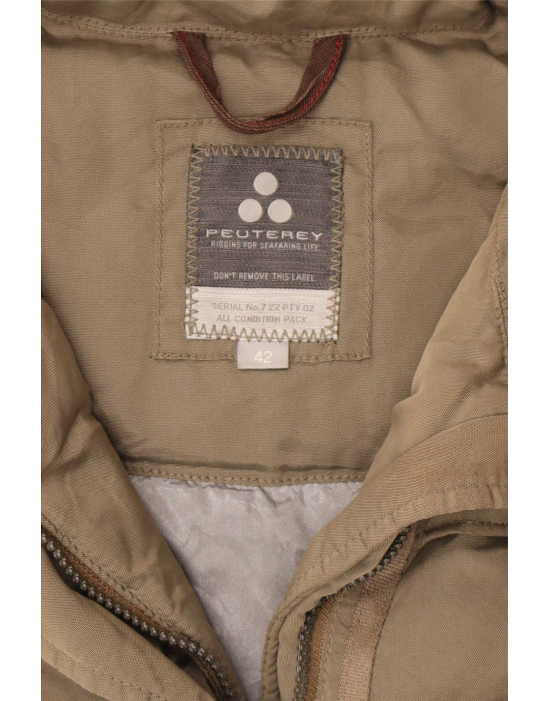 PEUTEREY Polstret jakke til kvinder IT 42 Medium Khaki Polyamid