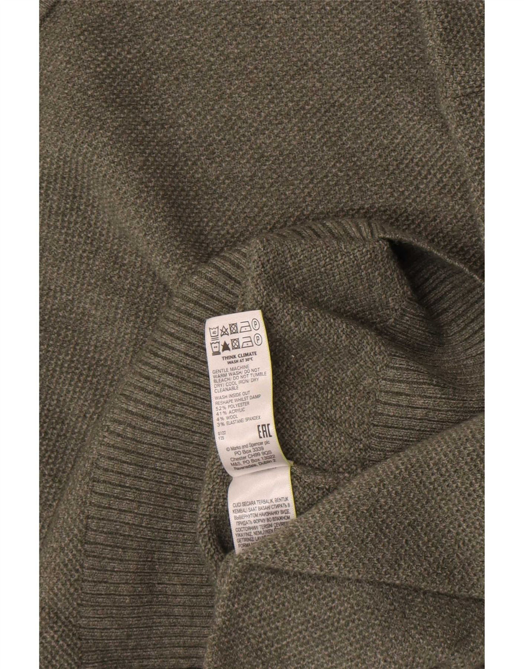 Marks & Spencer Dame Turtle Neck Jumper Sweater UK 10 Small Khaki