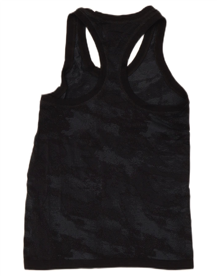 ATHLETA Damevest Top UK 8 Small Black Camouflage Nylon