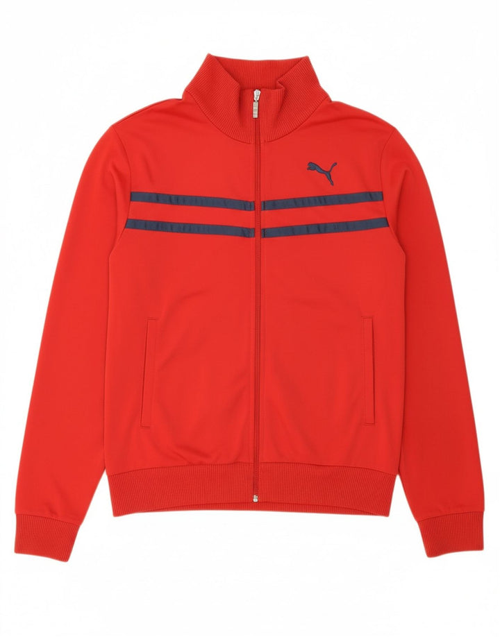 PUMA Mens Tracksuit Top Jacket Large Red Polyester