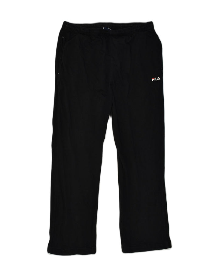 FILA Womens Tracksuit Trousers UK 16 Large Black Cotton | Vintage Fila | Thrift | Second-Hand Fila | Used Clothing | Messina Hembry 