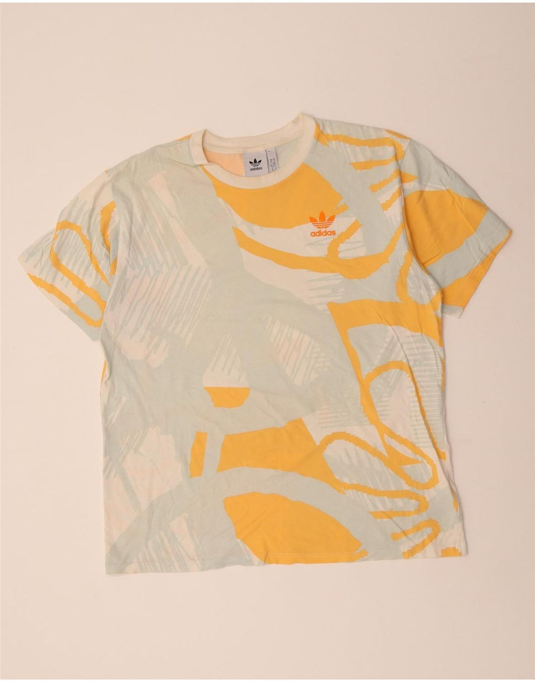 ADIDAS Grafisk T-shirt top til mænd XL Hvid Colourblock Bomuld