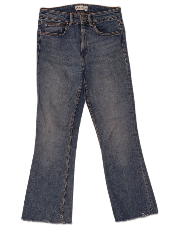 Zara Dame Flared Jeans EU 38 Small W28 L25 Blå Bomuld