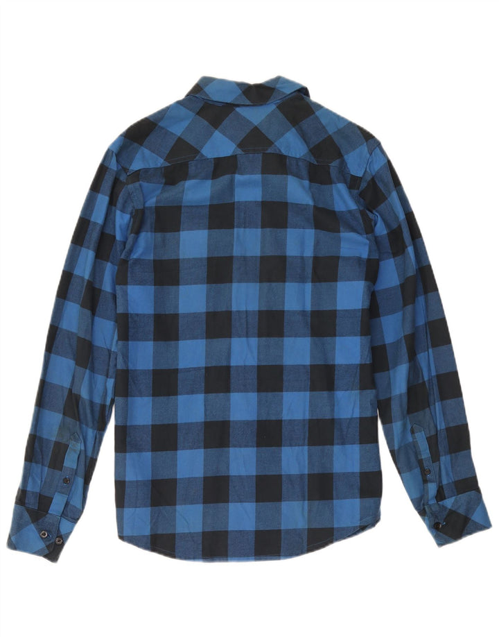 Adidas Flanelskjorte til mænd, lille blå Gingham bomuld