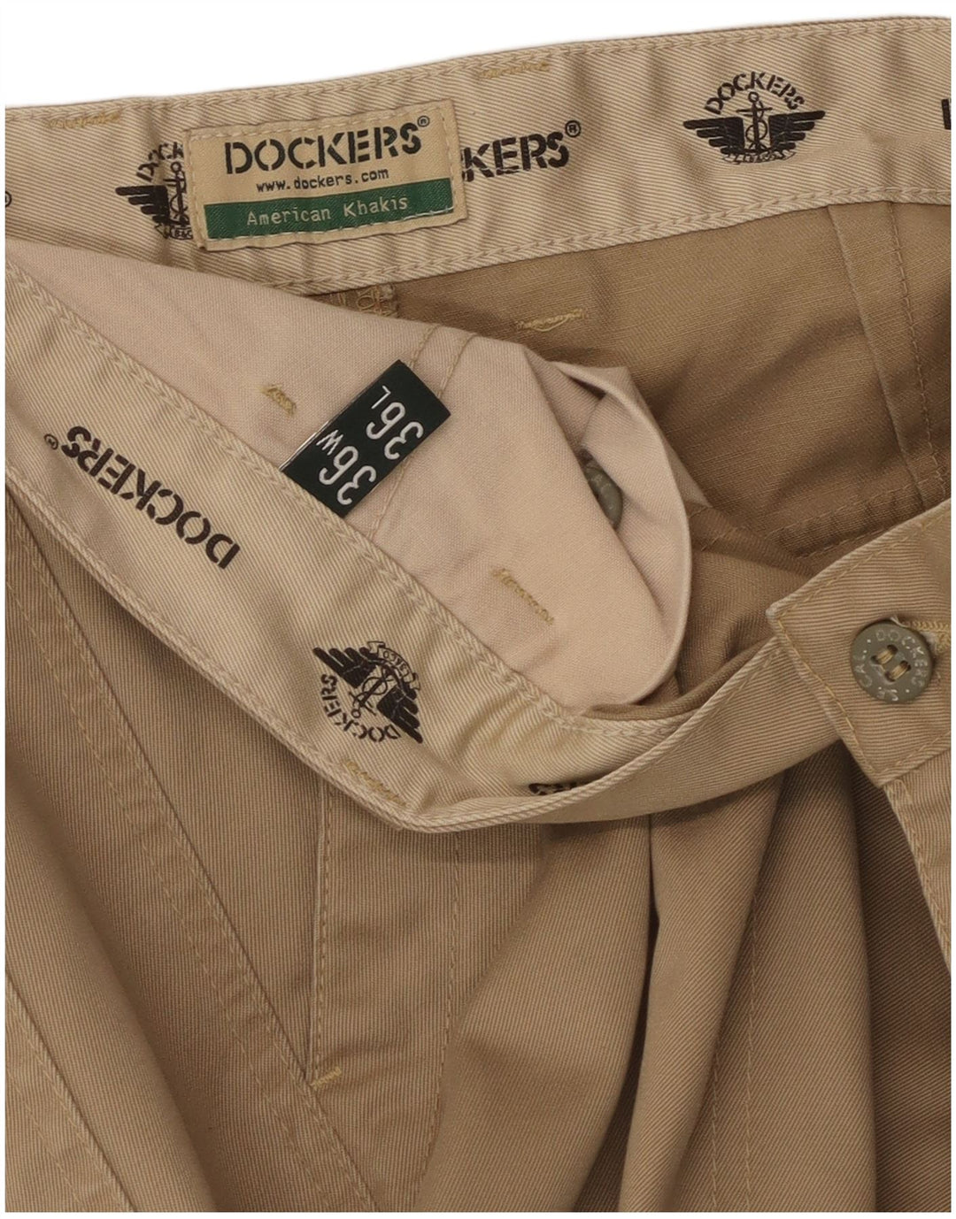 Dockers Herre Khakis Straight Cargo Bukser W36 L29 Beige Bomuld