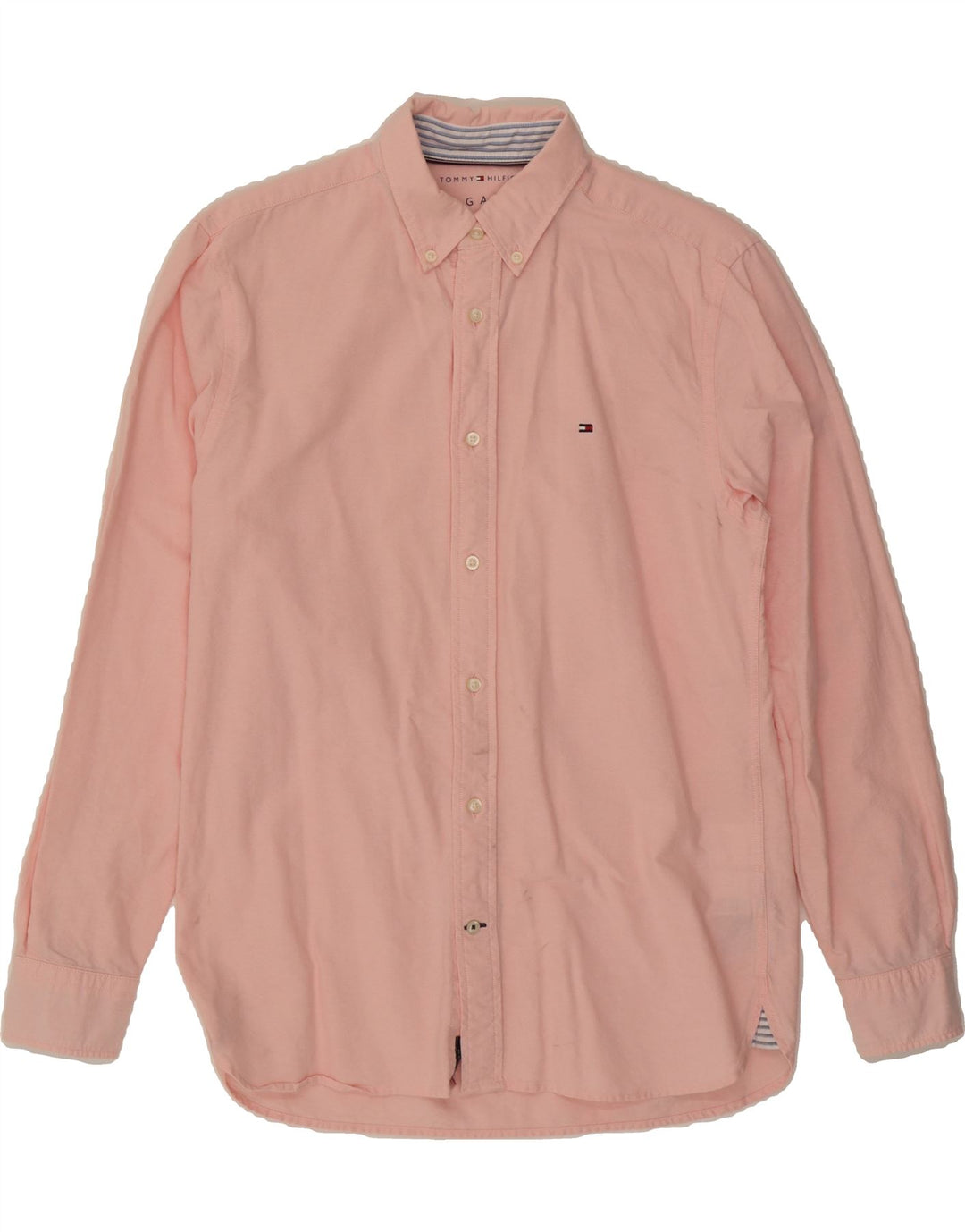 TOMMY HILFIGER Mens Shirt Small Pink Cotton Vintage Tommy Hilfiger and Second-Hand Tommy Hilfiger from Messina Hembry 