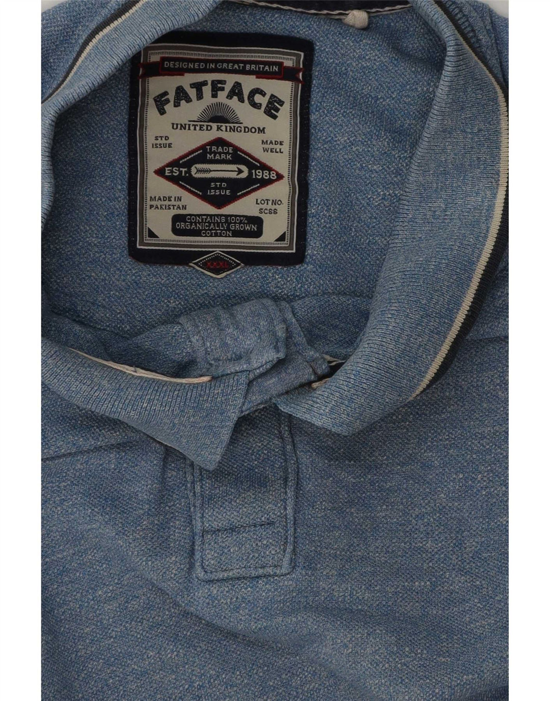 Fat Face Herre Polo Shirt 3XL Blå Stribet Bomuld