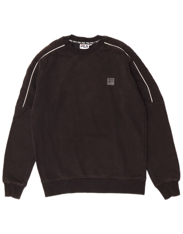 Fila Herre Loose Fit Sweatshirt Jumper XS Sort Stribet