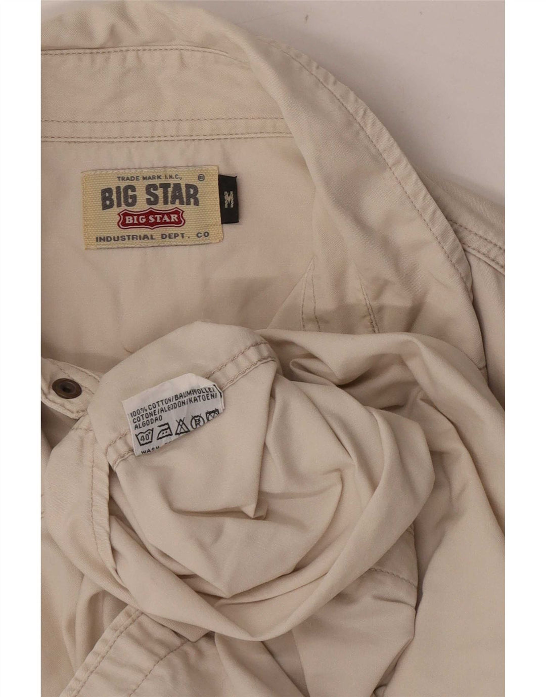 Big Star herre vestlig skjorte medium beige bomuld