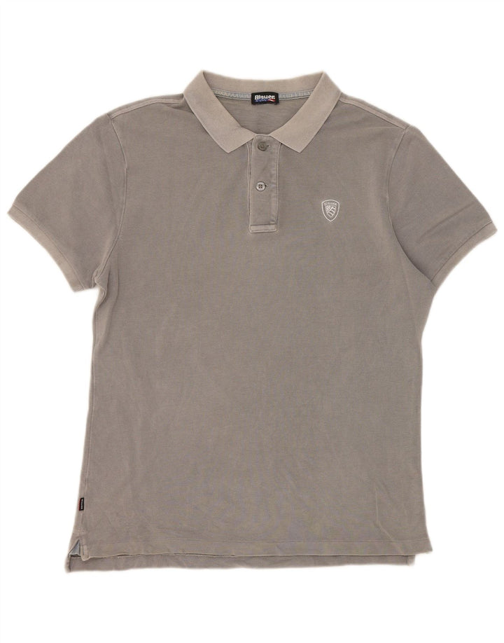 Blauer herre poloshirt mellemgrå