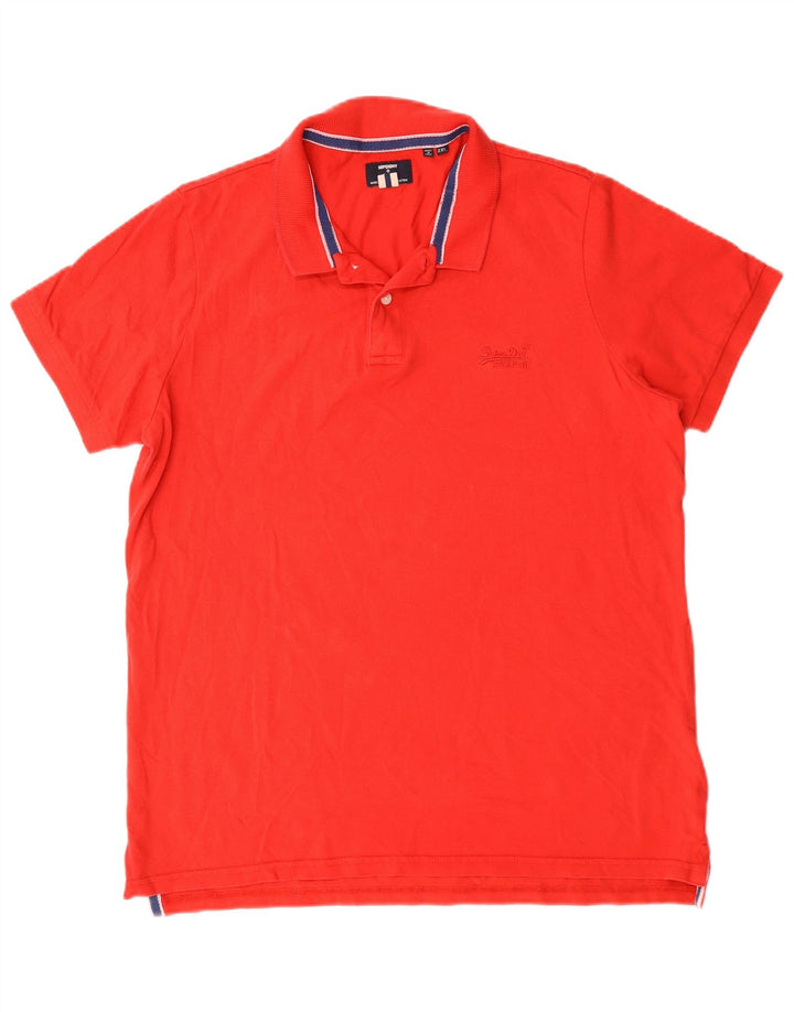 Superdry herre poloshirt 2XL rød bomuld