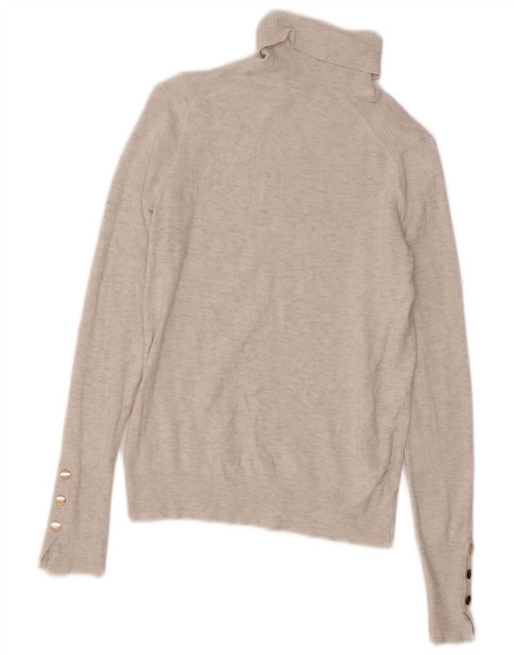 Zara Dame Rullehals Sweater UK 12 Medium Grå