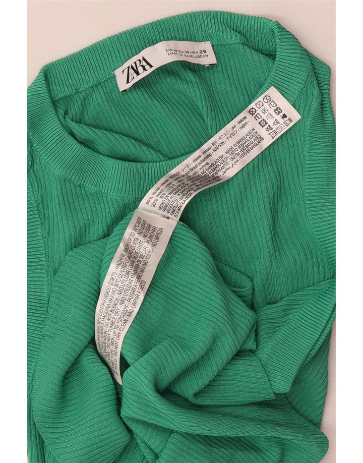 Zara Damevest Top UK 12 Medium Green Viscose
