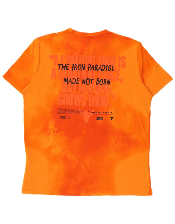 Under Armour Herre grafisk T-shirt Top XL Orange Tie Dye Bomuld