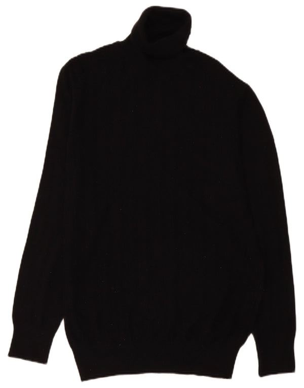 Zara Herre rullehals sweater Medium Sort viskose