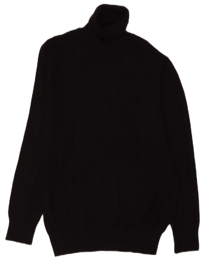 Zara Herre rullehals sweater Medium Sort viskose