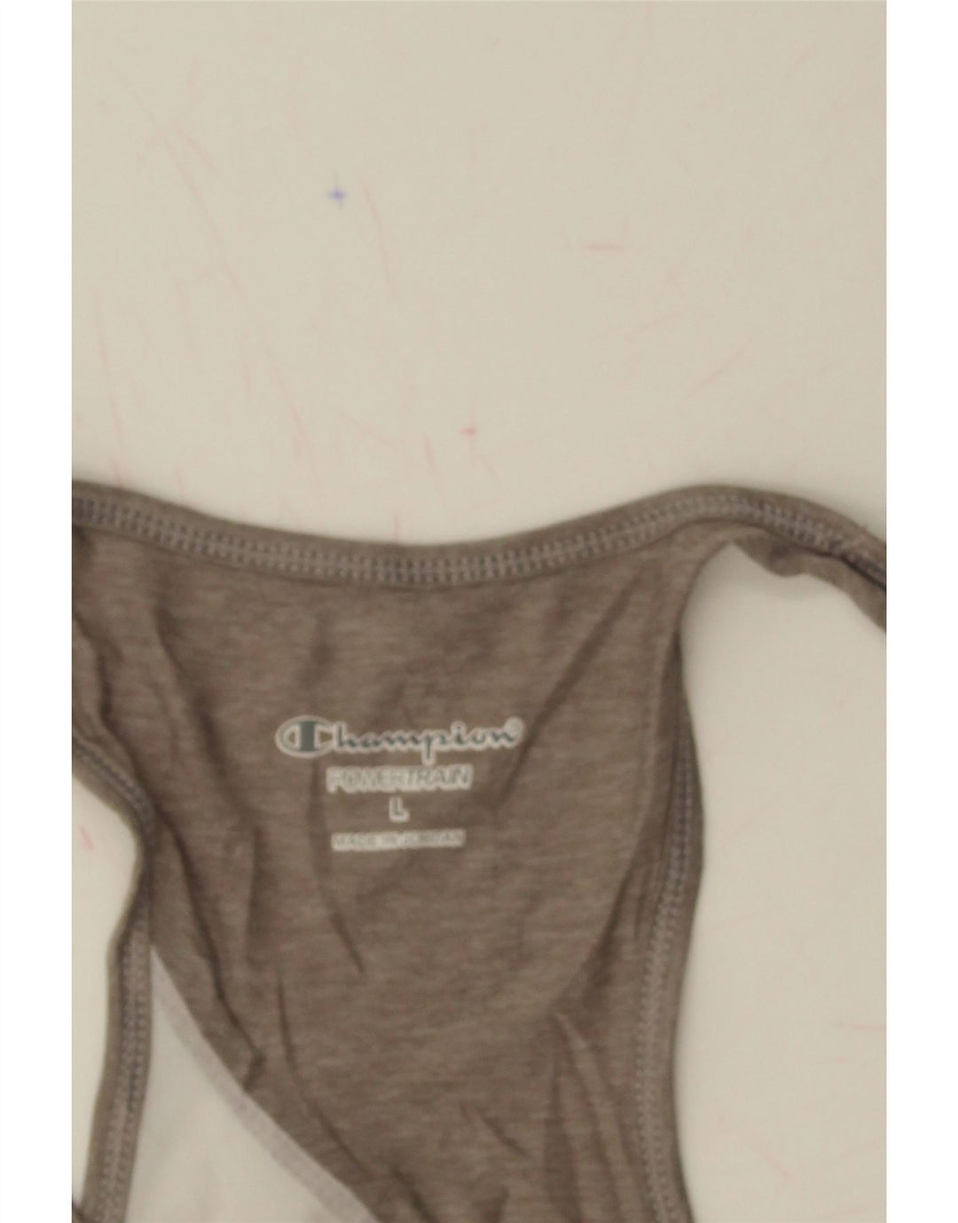 CHAMPION Womens Graphic Vest Top UK 16 Large Grey Colourblock Polyester Vintage Champion and Second-Hand Champion from Messina Hembry 