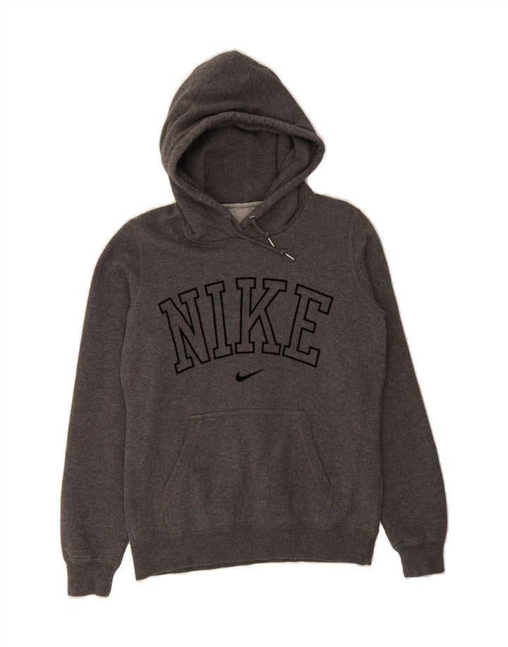 NIKE Womens Graphic Hoodie Jumper UK 14 Medium Grey Polyester Vintage Nike and Second-Hand Nike from Messina Hembry 