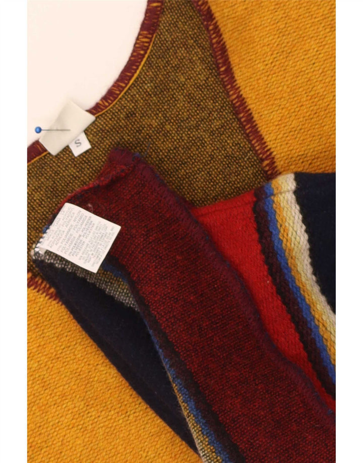Benetton Herre ærmeløs cardigan sweater Lille flerfarvet stribet uld