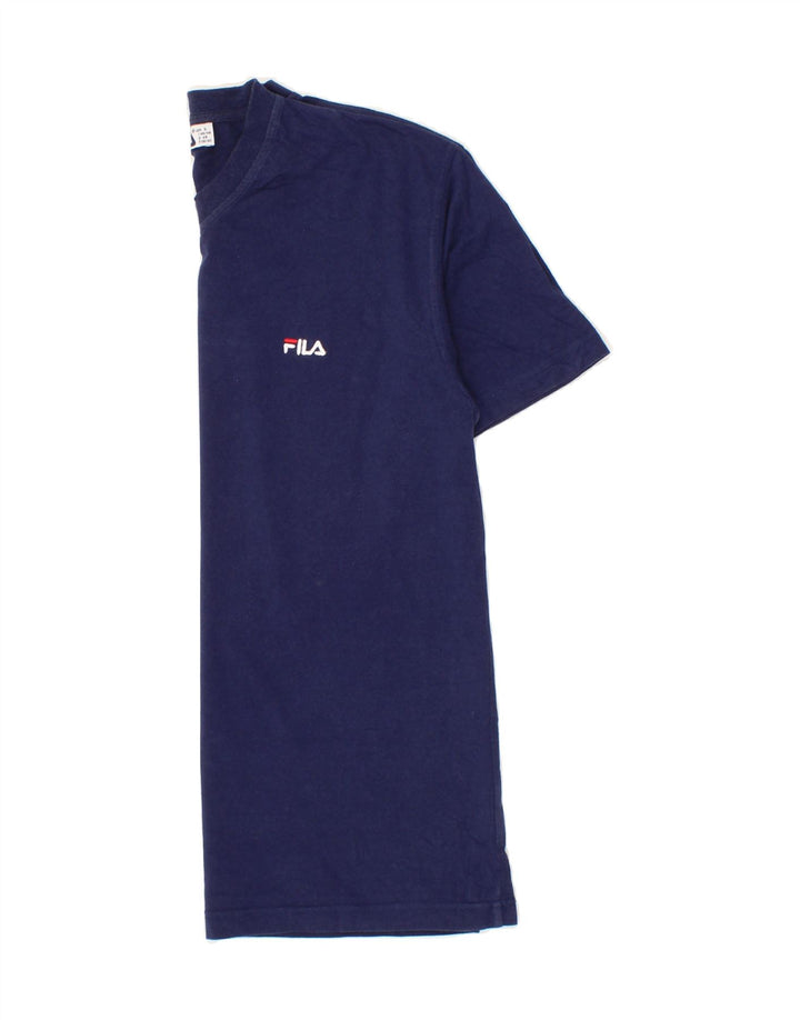FILA Mens T-Shirt Top Small Navy Blue Cotton Vintage Fila and Second-Hand Fila from Messina Hembry 