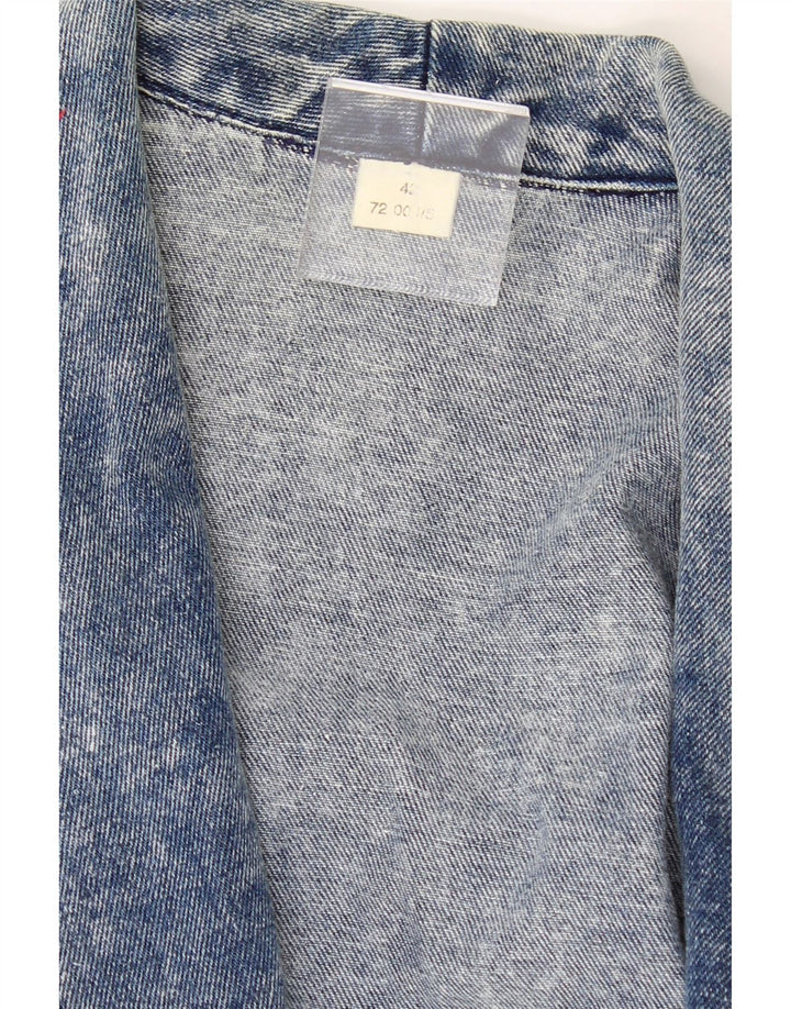 VINTAGE Womens Oversized Longline Denim Blazer Jacket EU 42 Large Blue