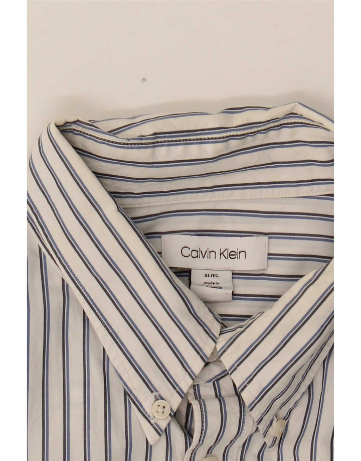 Calvin Klein herreskjorte XL hvid nålestribe