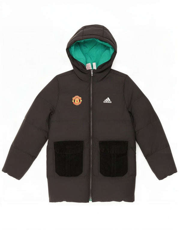 Adidas Boys Manchester United Hætte grafisk polstret frakke 11-12 år Sort