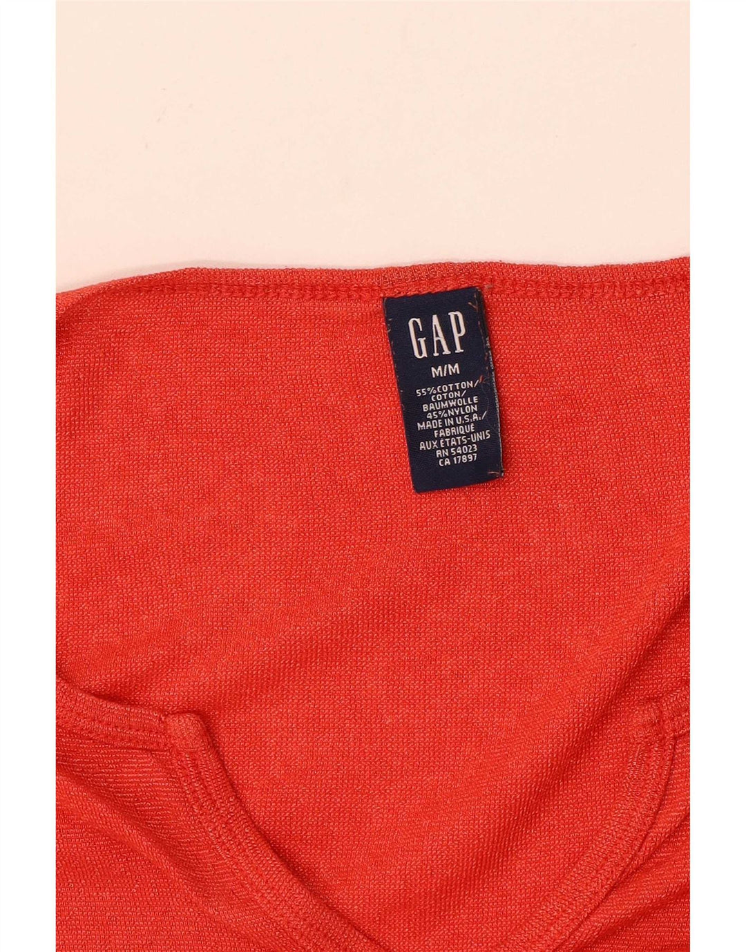 Gap Dame Top Langærmet UK 12 Medium Orange Bomuld
