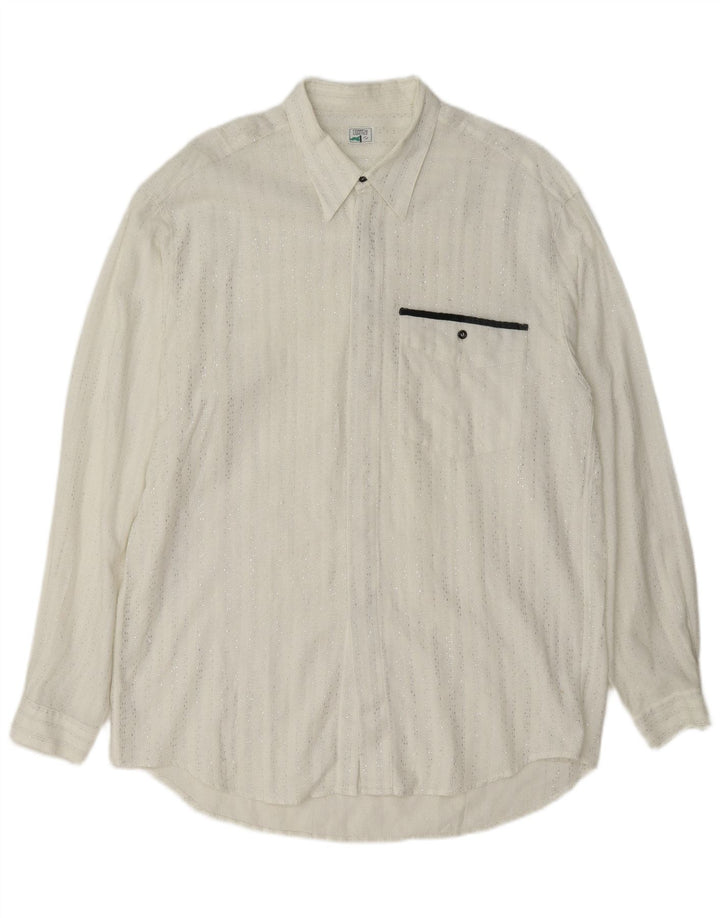 Vintage herreskjorte stor hvid stribet