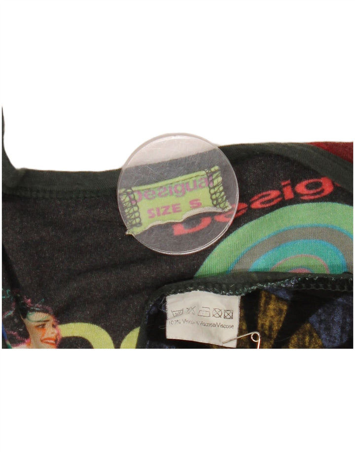 Desigual Womens Grafisk Top Langærmet UK 8 Small Multicolored Viscose