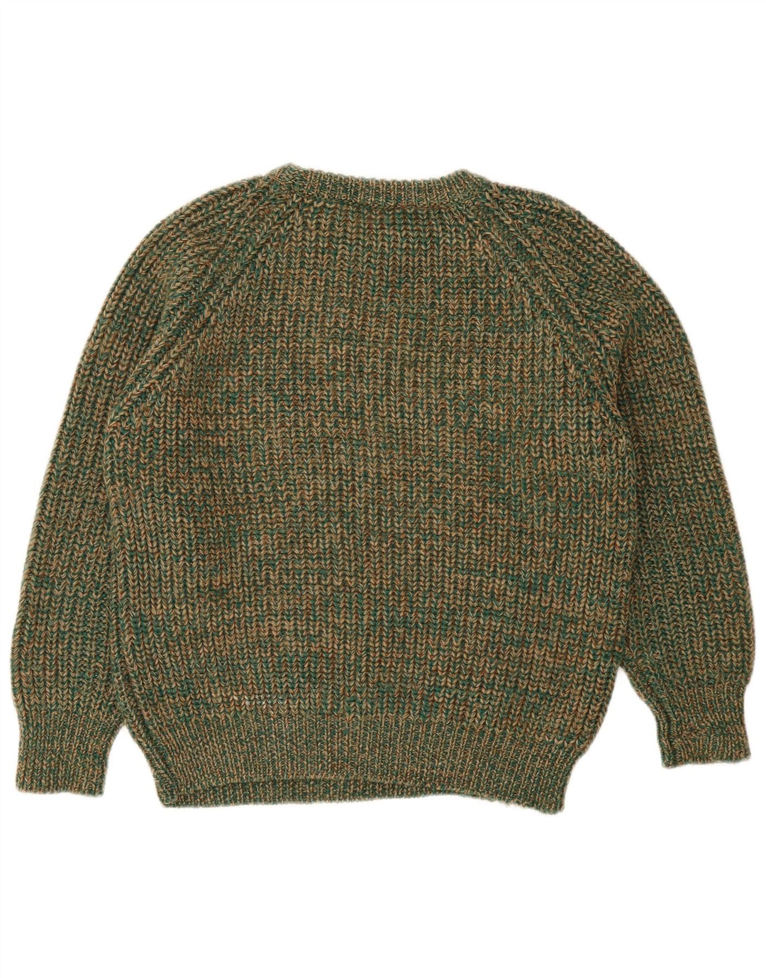 Vintage dame sweater med rund hals IT 42 Medium Green Flecked Wool