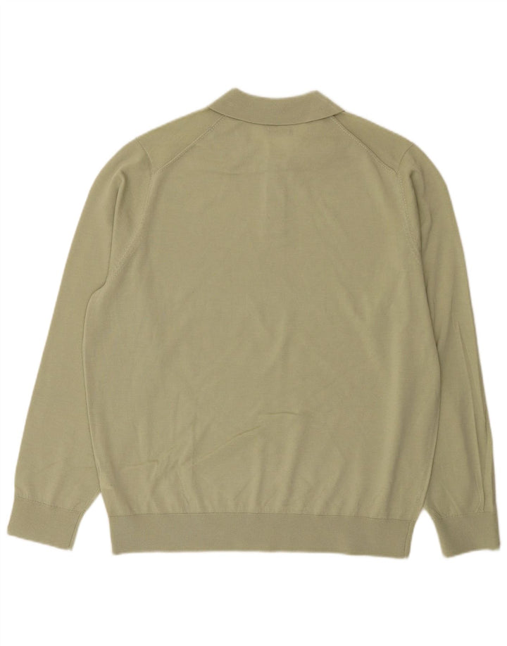 Massimo Dutti Herre Polo Neck Jumper Sweater XL Grøn Uld