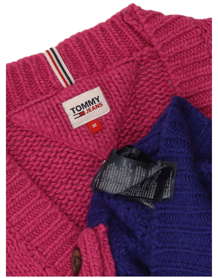 Tommy Hilfiger Grafisk cardigan sweater til kvinder UK 14 Medium Pink