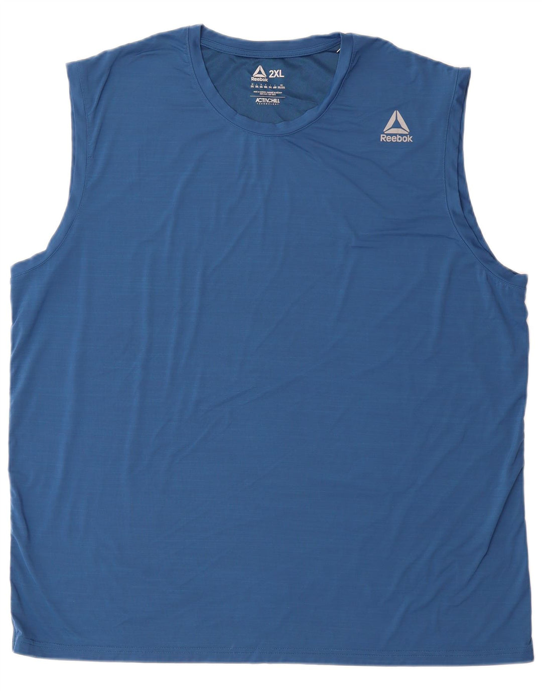 REEBOK Mens Vest Top 2XL Blue Polyamide