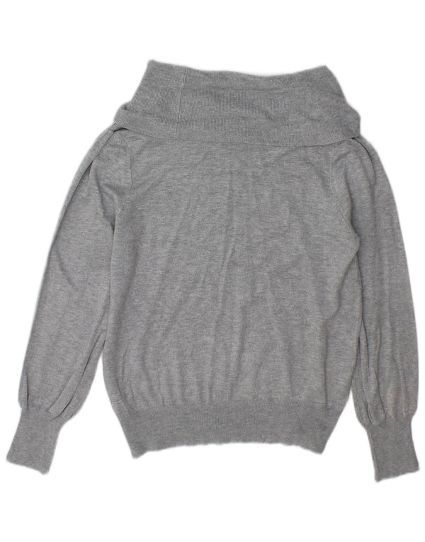 Marks & Spencer Dame Rullehals sweater UK 12 Medium Grå Viscose