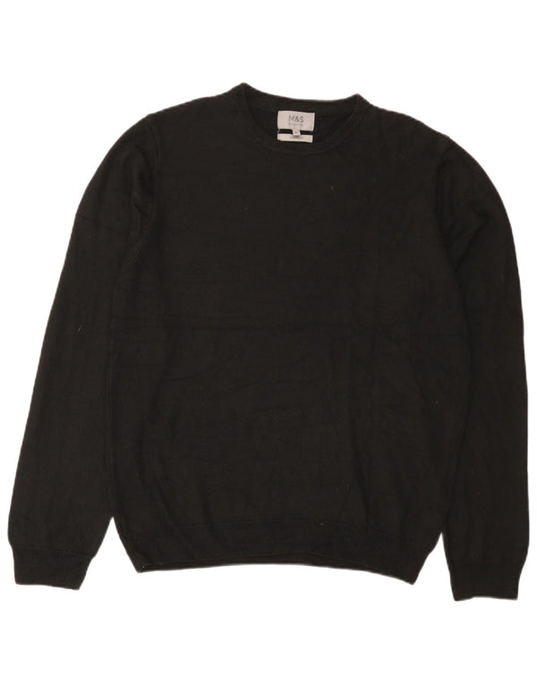 Marks & Spencer Herre sweater med rund hals, medium sort akryl