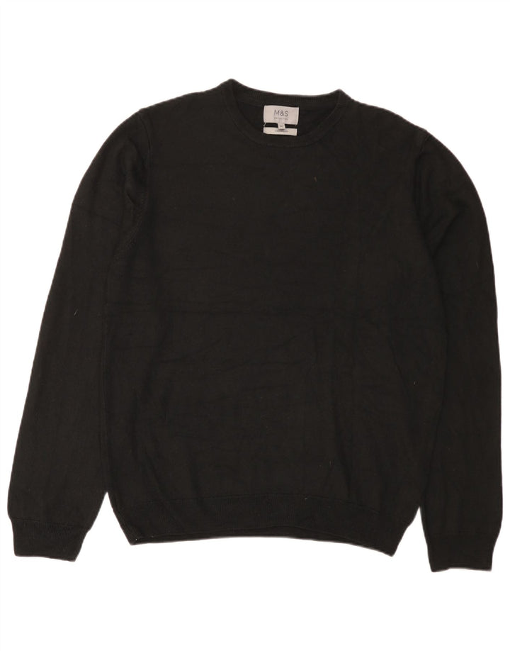 Marks & Spencer Herre sweater med rund hals, medium sort akryl